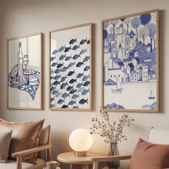 Frames (Set 3Pcs) 862VRL4657 50x70cm White-Blue Wallity