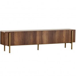 TV Furniture Nexus 993NRD1115 180x30x45cm Travertine Beige-Walnut BEIGE-WALNUT