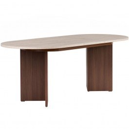 Τραπέζι Επεκτεινόμενο Sorell 754NRD1109 160/200x90x75cm Travertine Beige-Walnut BEIGE-WALNUT