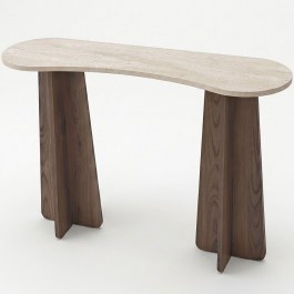Console Zen 552NOS1920 120x35x75cm Travertine Beige-Walnut BEIGE-WALNUT