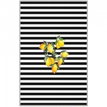 Kitchen Mat Hmnt547 476HFT1258 White-Black-Yellow 50X80 Conceptum Hypnose