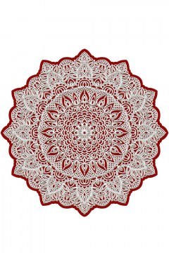Carpet Hmnt976 478HFT3333 White-Red 60X60 Round Conceptum Hypnose