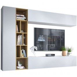 Σύνθεση Τηλεόρασης Kodita 162423289 224x33x160cm White-Natural NATURAL