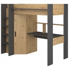 Κρεβάτι Κουκέτα Dense (Για Στρώμα 90x200cm) 162051009 204,4x116,4x178,3cm Natural-Black