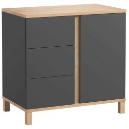 Συρταριέρα Altitude 162075649 90x53x84,5cm Natural-Graphite GRAPHITE