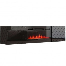 Έπιπλο Τηλεόρασης Με Φλόγα Led Luxe 162712429 183x35x38cm Black BLACK