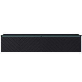 TV Furniture Wall Mounted Alone 162760189 140x33x30cm Black BLACK