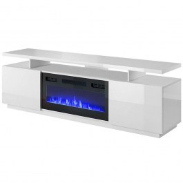 Έπιπλο Τηλεόρασης Με Φλόγα Led Eva Plus 162394889 180x40x56cm White WHITE