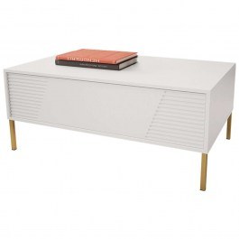 Τραπεζάκι Σαλονιού Debora 162719179 100x60x46cm White-Gold WHITE