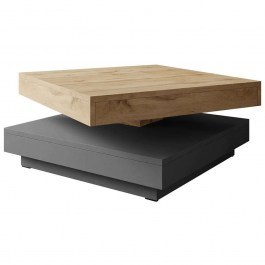 Τραπεζάκι Σαλονιού Nenani 162753529 70x70x34cm Natural-Anthracite NATURAL-ANTHRACITE