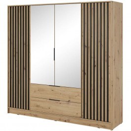 4 Doors Wardrobe Nolan 162395819 206x51x200cm Natural NATURAL