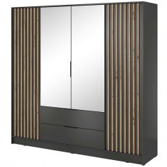 Ντουλάπα Τετράφυλλη Nolan 162395839 206x51x200cm Graphite