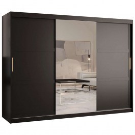 Double Sliding Wardrobe Ramiro 2 162575159 250x62x200cm Black-Gold BLACK