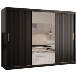 Double Sliding Wardrobe Riflo Slim 162575749 250x62x200cm Black-Gold BLACK