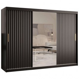 Double Sliding Wardrobe Riflo Wave 162577799 250x62x200cm Black-Gold BLACK