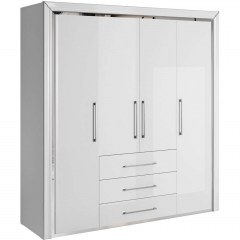 Ντουλάπα Τετράφυλλη Arano 162604089 199x61x214cm White-Silver