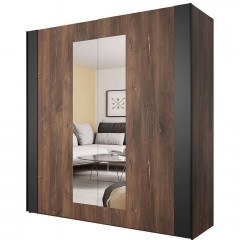 Double Sliding Wardrobe Sigon 162422039 200x64x213cm Brown-Black