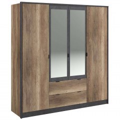 Ντουλάπα Τετράφυλλη Canada 162314409 190x52x203cm Oak-Black