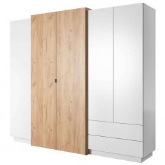 Ντουλάπα Πεντάφυλλη Edmond 162295959 230x51,6x202,2cm Oak-White