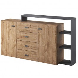 Μπουφές Bron Plus 16822189 180x37x98cm Natural-Anthracite NATURAL