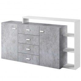 Μπουφές Bron Plus 16822209 180x37x98cm Grey-White GREY-WHITE