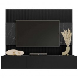 TV Composition Deromi Mini 162783869 180x38x150cm Marble Effect Black BLACK