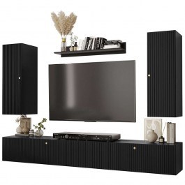 TV Composition Waldi Riflo Slim II 162578029 205x40x100cm Black-Gold BLACK