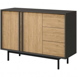 Μπουφές Alsy Reg II 162913209 123x43x87cm Anthracite-Natural ANTHRACITE-NATURAL