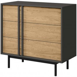 Μπουφές Alsy Reg Mini 162913279 93x43x87cm Anthracite-Natural ANTHRACITE-NATURAL
