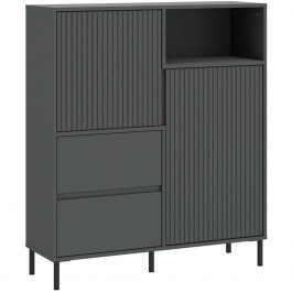 Μπουφές Anel Slim 162905539 105,4x40x117,2cm Anthracite ANTHRACITE