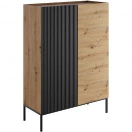 Ντουλάπι Como 162879489 100x42x140cm Natural-Black NATURAL-BLACK