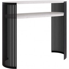 Κονσόλα Fikoli 163033139 100x30x86cm Marble Effect White-Black WHITE-BLACK