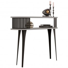 Κονσόλα Roenni 162850369 100x25x86cm Grey-Black GREY-BLACK