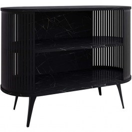 Μπουφές Roenni 163034179 120x40x90cm Marble Effect Black BLACK