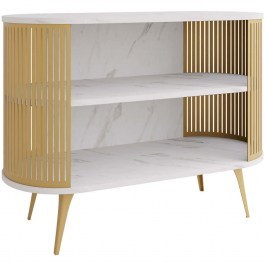 Μπουφές Roenni 163035129 120x40x90cm Marble Effect White-Gold WHITE-GOLD