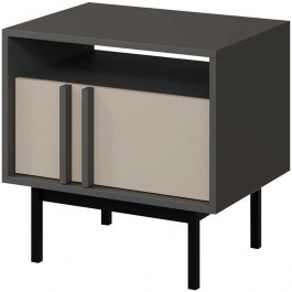 Κομοδίνο Alsy Reg 162913629 53x43x53cm Anthracite-Beige ANTHRACITE-BEIGE