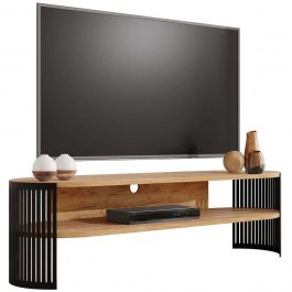 Έπιπλο Τηλεόρασης Fikoli 162851139 140x40x40cm Natural-Black NATURAL-BLACK