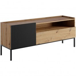 Έπιπλο Τηλεόρασης Como 162878939 150x42x60cm Natural-Black NATURAL-BLACK