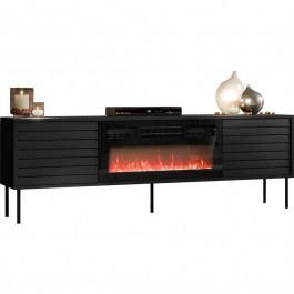 Έπιπλο Τηλεόρασης Με Ηλεκτρικό Τζάκι Cortina 162782029 180x40x60cm Black BLACK