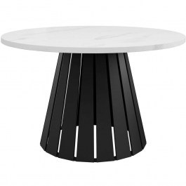Coffee Table Circolo 162905519 75x75x43cm Marble Effect White-Black WHITE