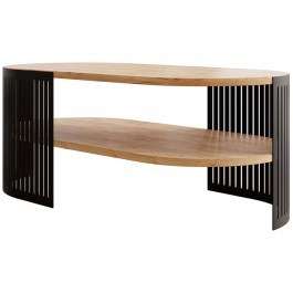 Τραπεζάκι Σαλονιού Fikoli 162849079 100x50x40cm Natural-Black NATURAL-BLACK