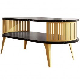 Coffee Table Fikoli II 162849469 100x50x44cm Marble Effect Black-Gold BLACK-GOLD