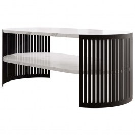 Coffee Table Fikoli I 162849289 100x50x40cm Marble Effect White-Black WHITE-BLACK