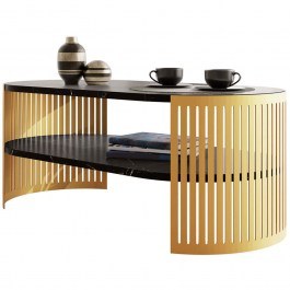Coffee Table Fikoli I 162849609 100x50x40cm Marble Effect Black-Gold BLACK-GOLD