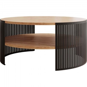 Τραπεζάκι Σαλονιού Fikoli 162785439 75x75x40cm Natural-Black