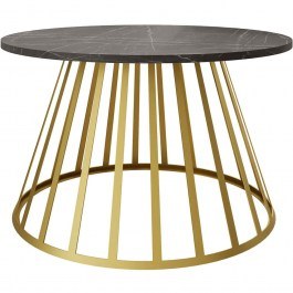 Coffee Table Mokod 162797419 75x75x45cm Marble Effect Black-Gold BLACK