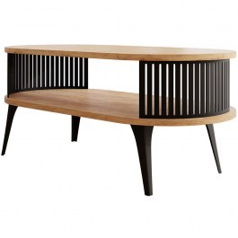 Coffee Table Roenni 162848959 100x50x44cm Natural-Black NATURAL