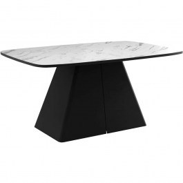 Extendable Table Nova 163085779 180/256x110x76cm Marble Effect White-Black WHITE-BLACK
