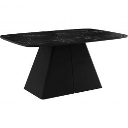 Extendable Table Nova 163085759 180/256x110x76cm Marble Effect Black BLACK