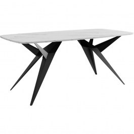 Extendable Table Axis 163050639 160/236x90x76cm Marble Effect White-Black WHITE